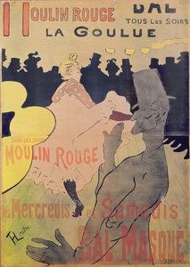 Moulin Rouge -teatterin "La Goulue" -juliste, 1891.